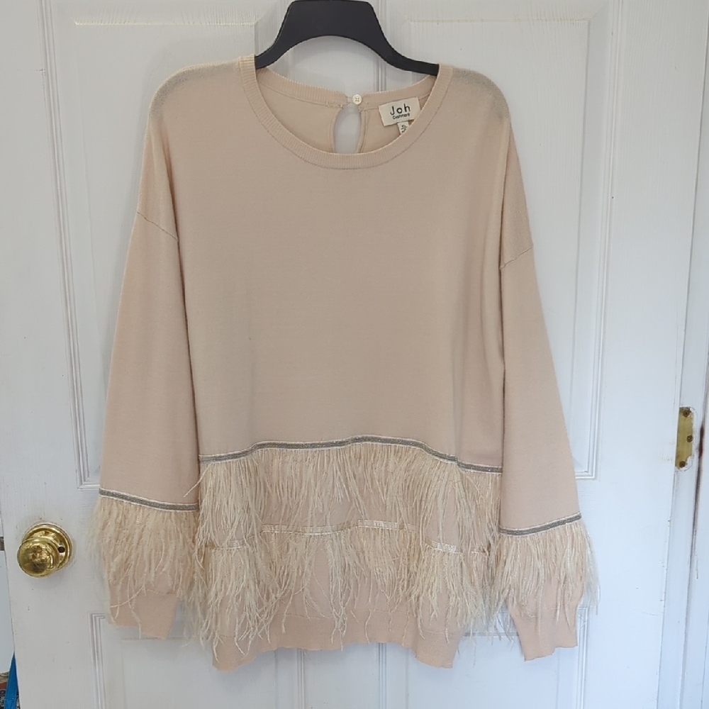 Joh Cashmere Sally Knitted Sweater With Feathers
